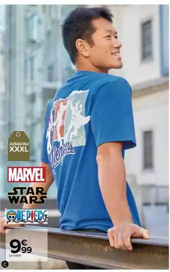 Carrefour Le t-shirt marvel, star wars, one piece offre