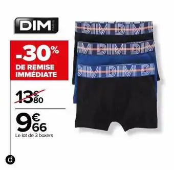 Carrefour Le lot de 3 boxers dim paris offre