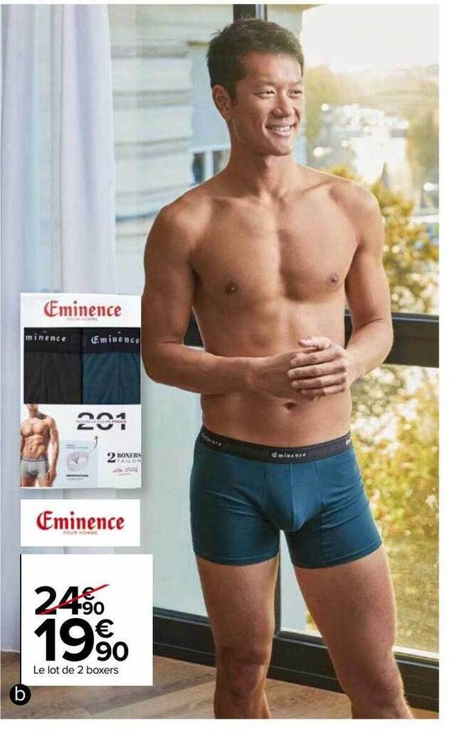 Carrefour Le lot de 2 boxers éminence pour homme offre