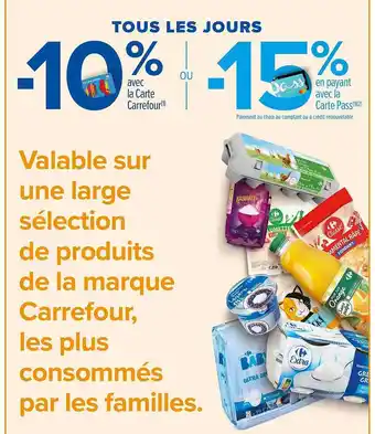 Carrefour Market Produits de la marque carrefour, les plus consommés par les familles offre