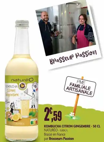 naturéO Kombucha citron gingembre offre