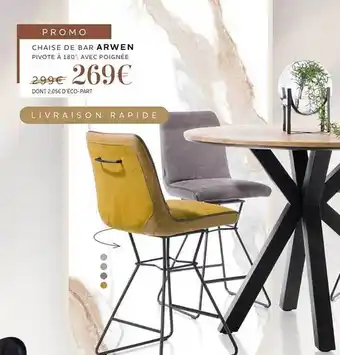 Chaise de bar arwen