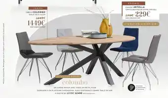 Xooon Table colombo, chaise artella offre