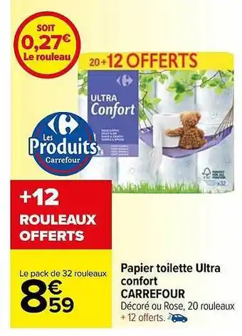Carrefour Market Papier toilette ultra confort carrefour offre