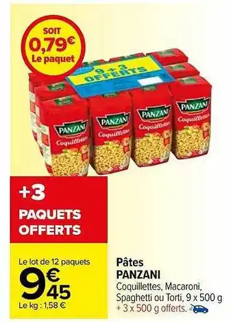 Carrefour Market Pâtes panzani offre