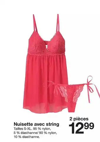 Zeeman Nuisette avec string offre