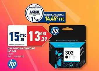 Bureau Vallée Cartouche d'encre hp 302 offre