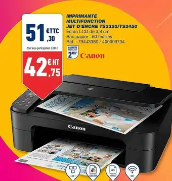 Bureau Vallée Imprimante multifonction jet d'encre ts3350-ts3450 canon offre