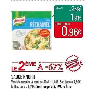 Match Sauce knorr offre