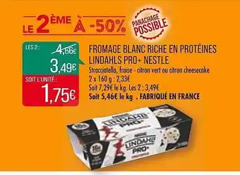 Match Fromage blanc riche en protéines lindahls pro+ nestlé offre