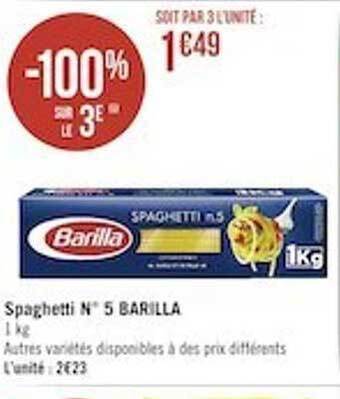 Casino Supermarchés Spaghetti n°5 barilla offre