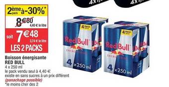 Cora x Carrefour Boisson énergisante red bull offre