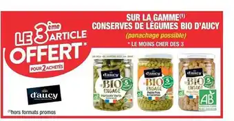 Cora La gamme conserves de légumes bio d'aucy offre