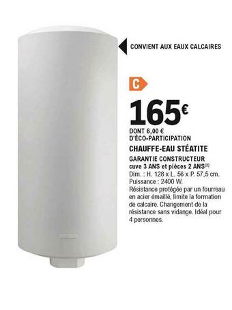 E.Leclerc Brico Chauffe-eau Stéatite offre
