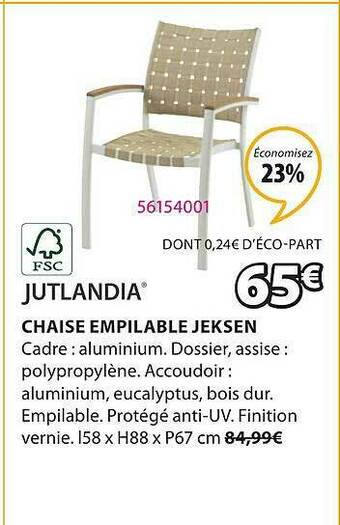 JYSK Chaise Empilable Jeksen Jutlandia offre