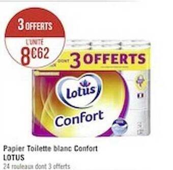 Casino Supermarchés Papier toilette blanc confort lotus offre