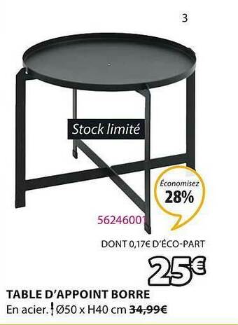 JYSK Table D'appoint Borre offre