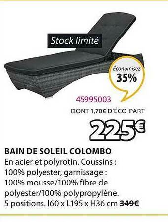 JYSK Bain De Soleil Colombo offre