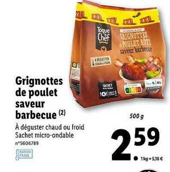 Lidl Grignottes De Poulet Saveur Barbecue Toque Du Chef offre
