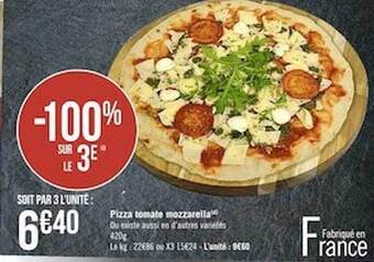 Casino Supermarchés Pizza tomate mozzarella offre