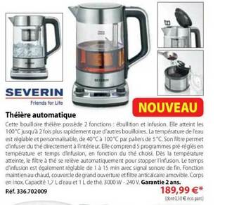 Mathon Théière Automatique Severin offre