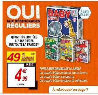 Netto Puzzle Bébé Animaux De La Jungle offre