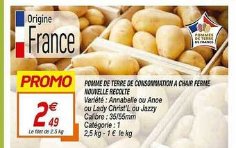 Netto Pomme De Terre De Consommation à Chair Ferme Nouvelle Récolte offre