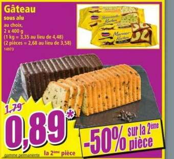 Norma Gâteau -50% Sur La 2ème Pièce offre