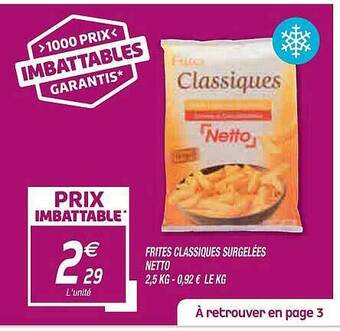Netto Frites Classiques Surgelées Netto offre