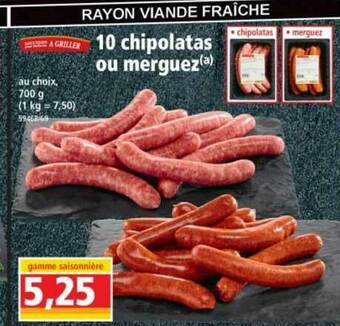 Norma 10 Chipolatas Ou Merguez offre