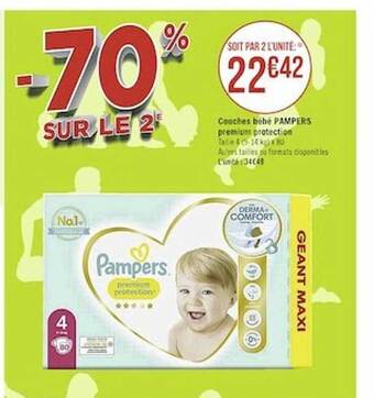 Casino Supermarchés Couches bébé pampers premium protection offre