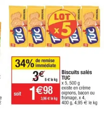 Cora x Carrefour Biscuits salés TUC offre