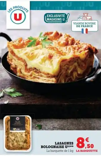 Super U Lasagnes bolognaise u offre