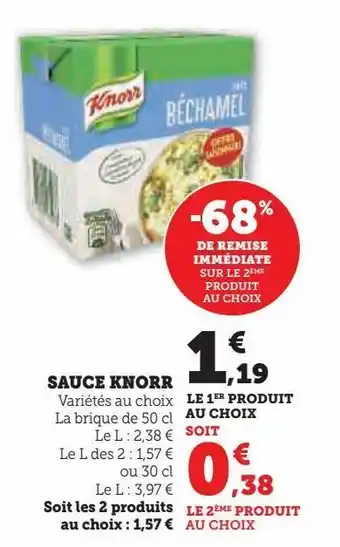 Super U Sauce knorr offre