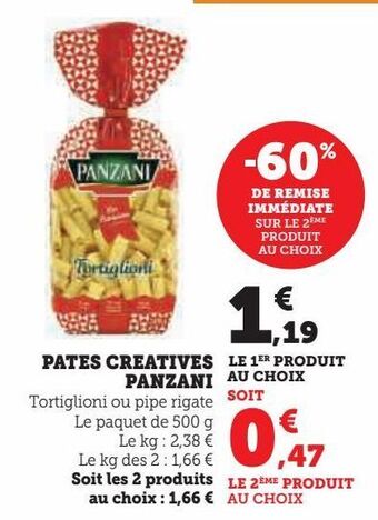 Super U Pates creatives panzani offre