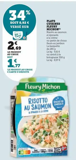 Super U Plats cuisines fleury michon offre