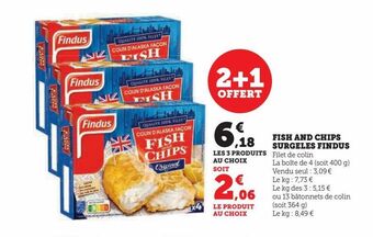 Super U Fish and chips surgeles findus offre