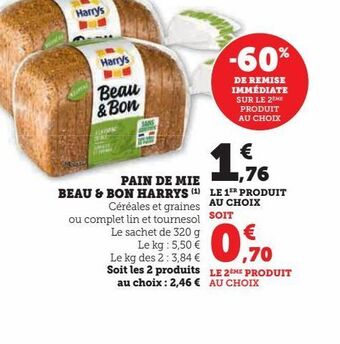 Super U Pain de mie beau & bon harrys offre