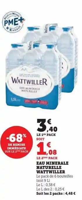 Super U Eau minerale naturelle wattwiller offre