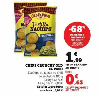 Super U Chips runchy old el paso offre