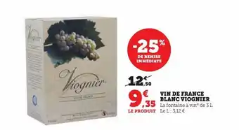 Super U Vin de france blanc viognier offre