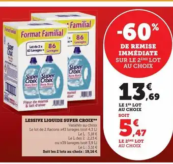 Super U Lessive liquide super croix offre
