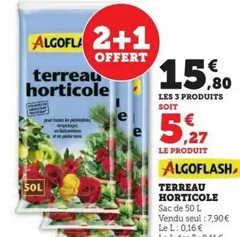 Super U Algoflash terreau horticole offre