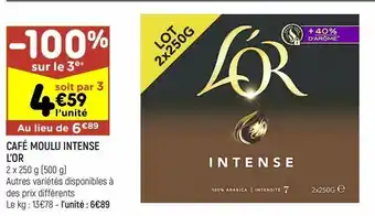 Leader Price Café moulu intense l’or offre