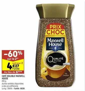 Leader Price Café soluble maxwell house offre