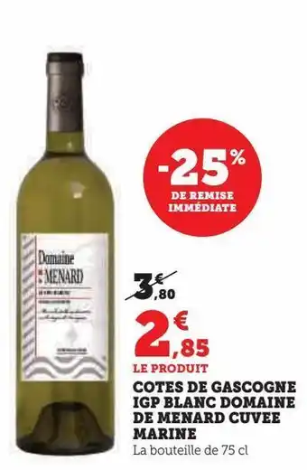 U Express Cotes de gascogne igp blanc domaine de menard cuvee marine offre