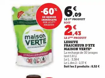 U Express Lessive fraicheur d'ete maison verte offre