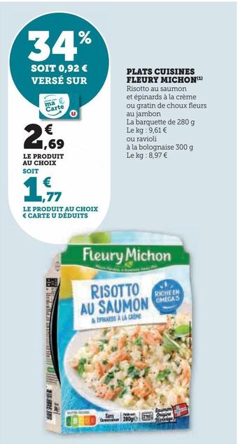 U Express Plats cuisines fleury michon offre
