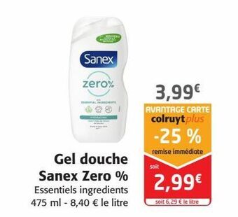 Colruyt Gel douche sanex zero% offre