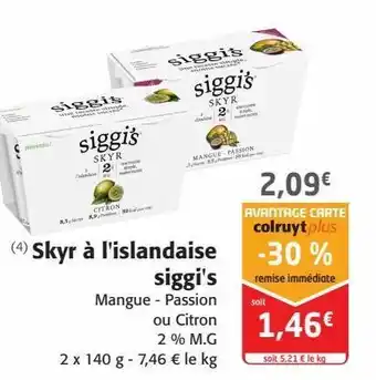 Skyr à l'islandaise siggi's
